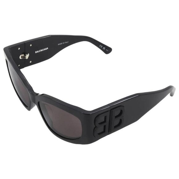 New Authentic Balenciaga Grey Rectangular Ladies Sunglasses BB0321S 001 57 BB032 - Picture 4 of 6